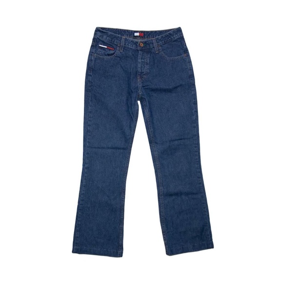 Vintage 90’s Tommy Hilfiger Darkwash Blue Denim Bootcut Jeans Made In Canada - Picture 1 of 4
